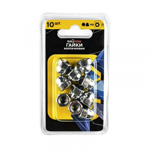 Гайка колпачковая М8 DIN1587, оцинкованная, Bauhow 10шт