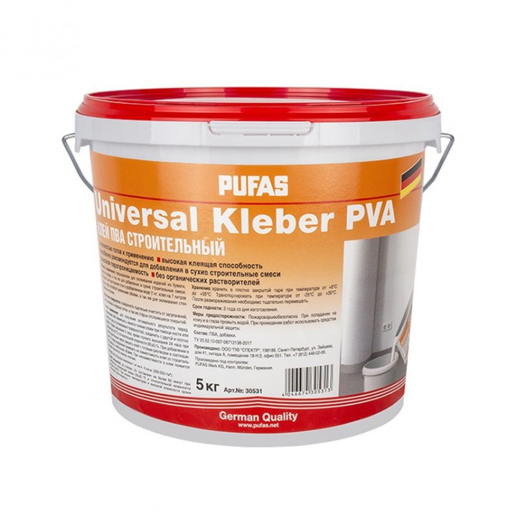 Клей ПВА Строительный Pufas Universal Kleber, 5 кг