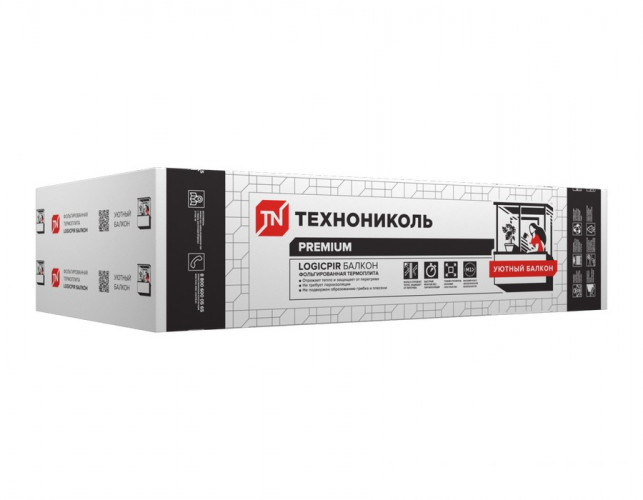 Плита теплоизоляционная LogicPir Балкон Ф/Ф Г4 L, 1190х590х50, 5шт, 3.51м2 Технониколь