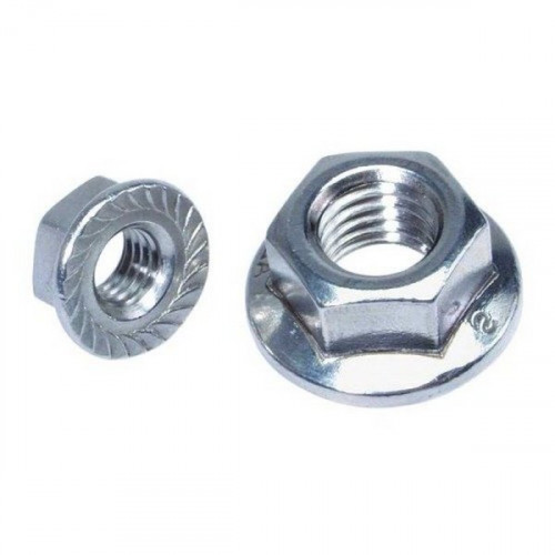 Гайка фланцевая М16 оцинкованная DIN6923, 1шт