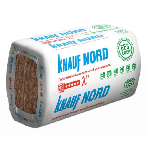 Теплоизоляция Кнауф NORD TS033 (50х600х1250мм) 12шт. 9м2 (0,45м3) KNAUF INSULATION