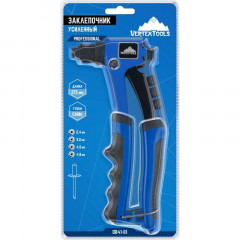 Заклепочник 215мм усиленный, насадки 2,4 / 3,2 / 4 / 4,8мм Vertextools Profi 0041-01