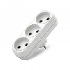 Разветвитель на 3 гнезда плоский белый UNIVersal А203 (без заземления)
