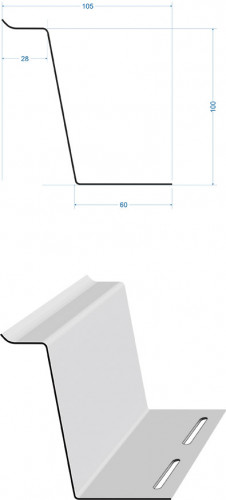 Водоотводный карниз (отлив) для винилового сайдинга 3050мм, пломбир Деке PREMIUM