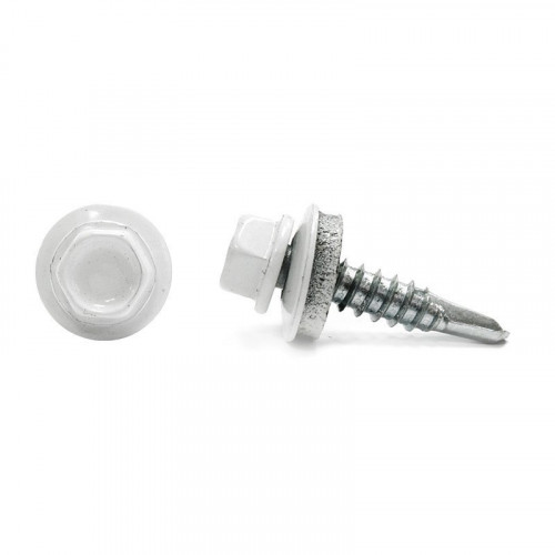Саморез 5,5х19 кровельный сверло, RAL 9003 Белый, 1 шт.