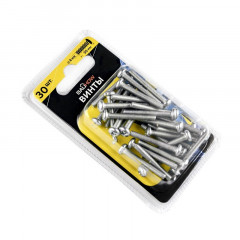 Винт с полукруглой головкой М4х30 DIN7985, оцинкованный 30шт. Bauhow