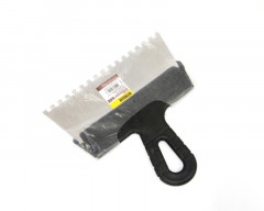 Шпатель фасадный зубчатый 200мм, зуб 6х6, нержавеющая сталь Бибер 35213