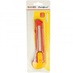 Нож строительный 18мм, пластмассовый автоблокировка РемоКолор 19-0-003