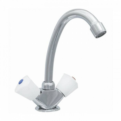 Смеситель для умывальника двуручный короткий излив Стандарт Подольск СМ506402