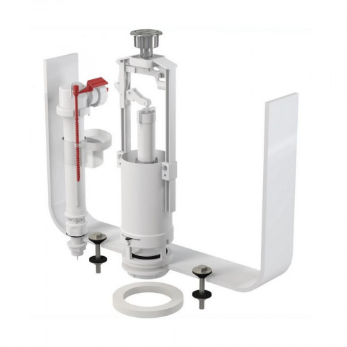 Арматура для бачка унитаза с нижней подводкой 1/2", стоп кнопка, Alcaplast SA2000S-1/2"