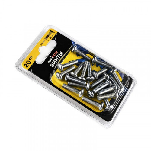 Винт с полукруглой головкой М5х20 DIN7985, оцинкованный 20шт. Bauhow