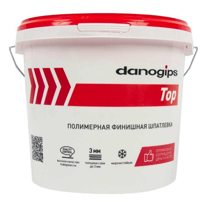 Шпаклевка готовая полимерная Danogips TOP белая финишная 5.6кг