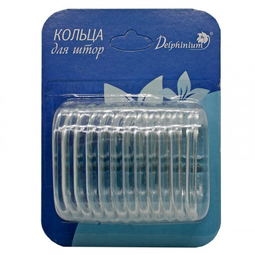 Набор колец для штор в ванную, прозрачные 12шт. 104016 Delphinium