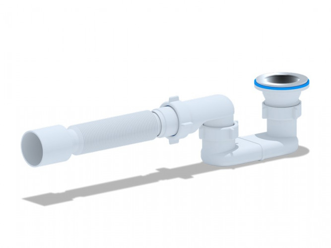 Сифон для душевого поддона регулируемый 1 1/2х40 плоский Ани Е015