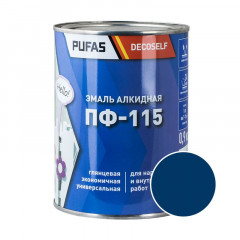 Эмаль ПФ-115 синяя Decoself Pufas, 0,9кг