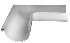 Угол желоба внешний 90 белый RAL 9003, металл Grand Line Optima