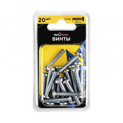 Винт с полукруглой головкой М5х30 DIN7985, оцинкованный 20шт. Bauhow