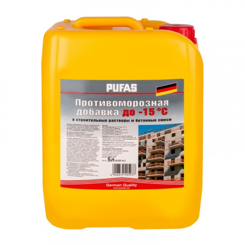 Противоморозная добавка для растворов, до -15, Pufas Decoself, 5л