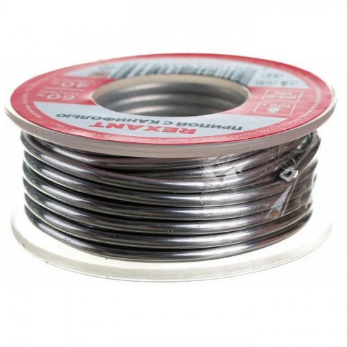 Припой с канифолью 2мм Rexant 09-3223, 100г