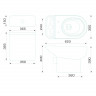 Унитаз компакт Home de luxe W103 620х365х785мм, прямой выпуск, Gesso