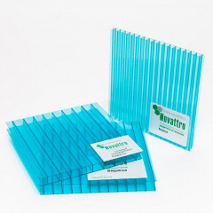 Сотовый поликарбонат 6мм Бирюза 2,1х12м Новаттро 1,2кг/м2