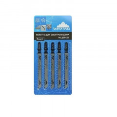 Пилки для лобзика по дереву T101B, 100мм, шаг 2.5мм, 5шт Vertextools