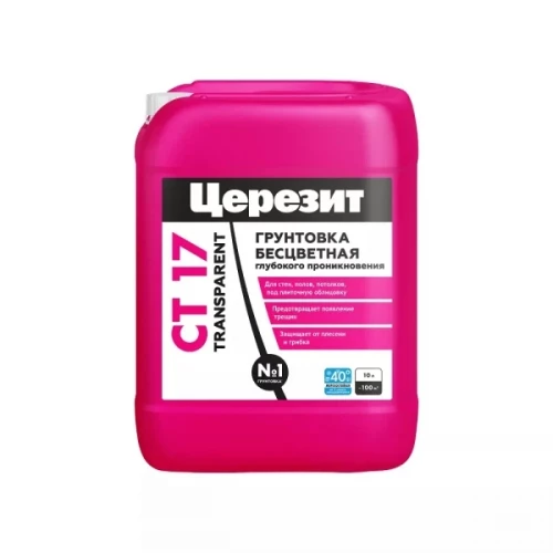 Грунтовка Церезит CT 17 Transparent бесцветная морозостойкая, 10л