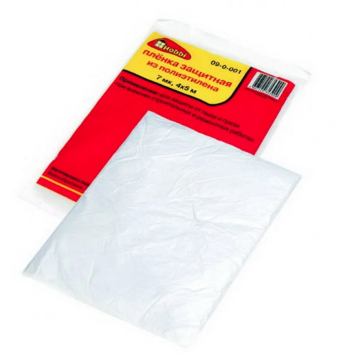 Плёнка (тент) защитная полиэтиленовая 7мкм, 4х5м 20м2 РемоКолор 09-0-001