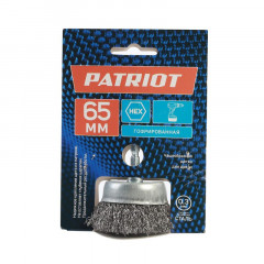 Щетка-крацовка чашечная 65мм, гофрированная проволока, для дрели Patriot 813010023