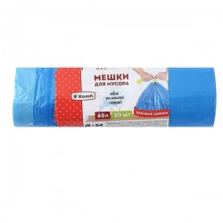 Мешки для мусора, с завязками Komfi PMZ630S голубые 60л, 30шт
