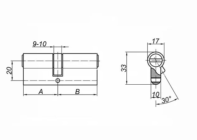 Цилиндровый механизм ключ/ключ E AL 60 CP Хром Фабрика замков