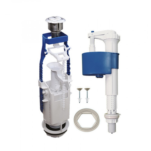 Арматура для бачка унитаза с нижней подводкой, двухкнопочная, Уклад А 77.59.14.3