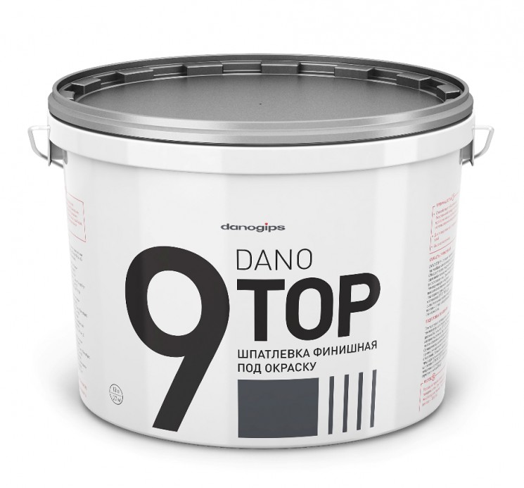 Шпаклевка готовая полимерная DANO TOP 9 серая финишная 16,5кг
