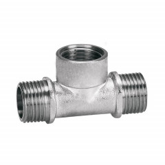 Тройник латунный 1/2", наружная/внутренняя/наружная резьба Aqualink 02379