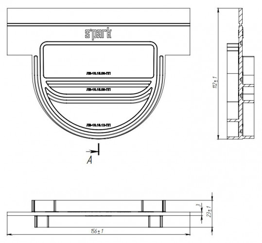 Переходник к дождеприемникам от лотков 8010-М и 8020-М, S`Park 6800/5-7 Standartpark