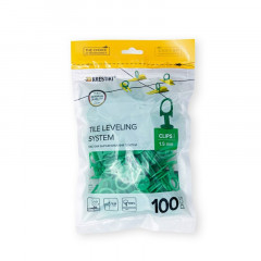 Зажим система выравнивания плитки 1,5мм 3D зеленый кольцо Krestiki Profi 100шт.