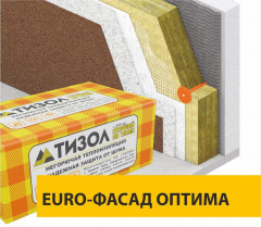 Теплоизоляция Евро Фасад Оптима 120кг/м3 (150*600*1000) 2шт. 1,2м2 (0,18м3) Тизол