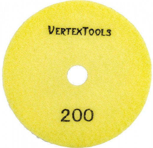 Диск шлифовальный по мрамору 100х3х15мм Р200 мокрое Vertextools 12500-0200