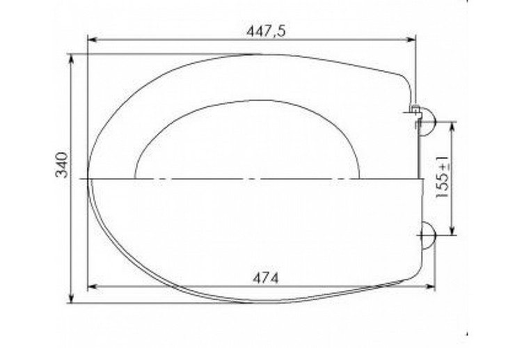 Сиденье для унитаза, белое 474х340мм Уклад СУ 73.03.00