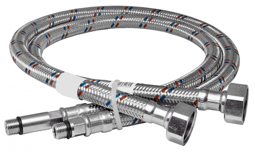 Гибкая подводка для смесителя, 120см длинный штуцер, 2шт