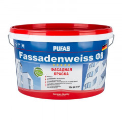 Краска фасадная белая База А Pufas Fassadenweiss, 10 л / 14,9 кг