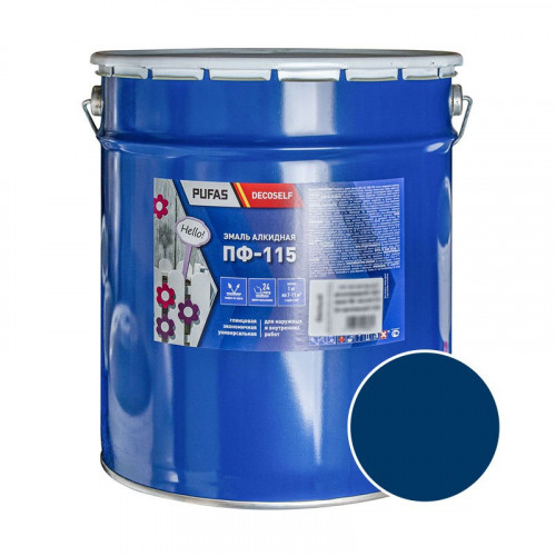 Эмаль ПФ-115 синяя Decoself Pufas, 25кг