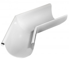 Угол желоба внешний 135 белый RAL 9003, металл Grand Line Optima