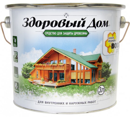 Деревозащитное средство Здоровый Дом, Махагон, 3л