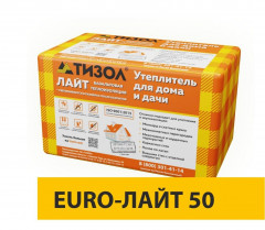 Теплоизоляция Евро Лайт 50кг/м3 (100*600*1000) 8шт. 4,8м2 (0,48м3) Тизол