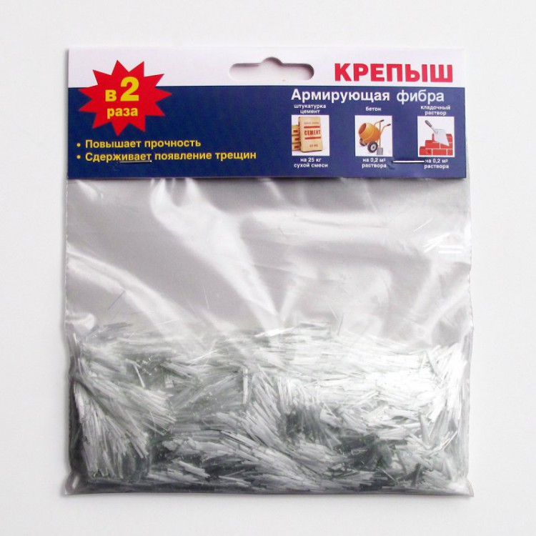 Армирующая фибра добавка для смесей и бетона, 100гр Крепыш купить в ...