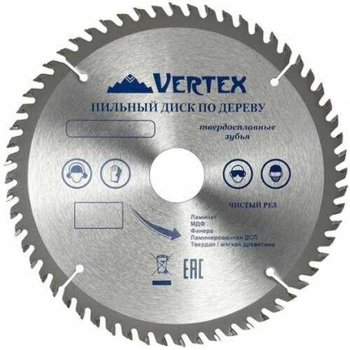 Диск пильный по дереву 180х22(20)мм, 24 зуба, Vertextools 180-24-22