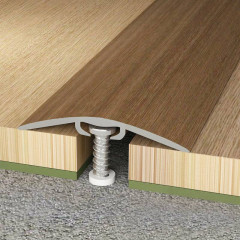 Стык с дюбелем разноуровневый 30х900мм Бук Натуральный алюминиевый Русский профиль