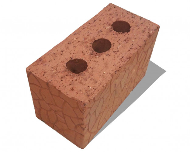 Кирпич керамический утолщенный полнотелый рядовой Красный с техническими пустотами М 150-200 Ревда