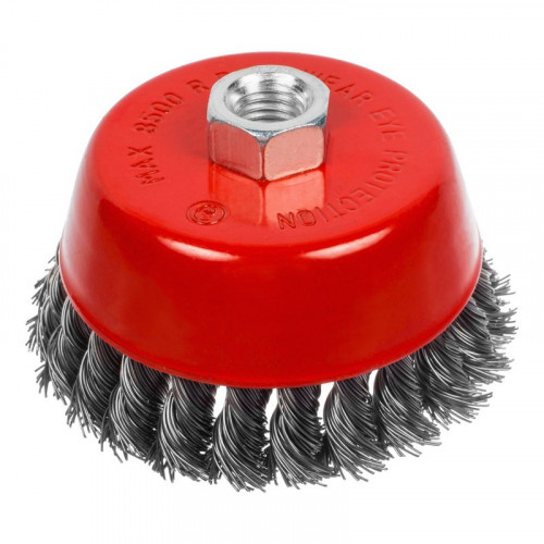 Щетка-крацовка чашечная 100мм*М14, витая стальная проволока, для УШМ 45-1-205
